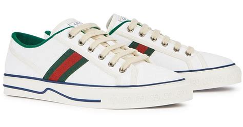 gucci white tennis shoes|gucci tennis 1977 canvas sneakers.